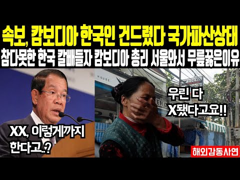 속보, "캄보디아 한국인 건드렸다 결국 국가부도 온 상황" 한국 본격 행동 후 캄보디아 국가 부도나자 전 세계 동참하는 이유