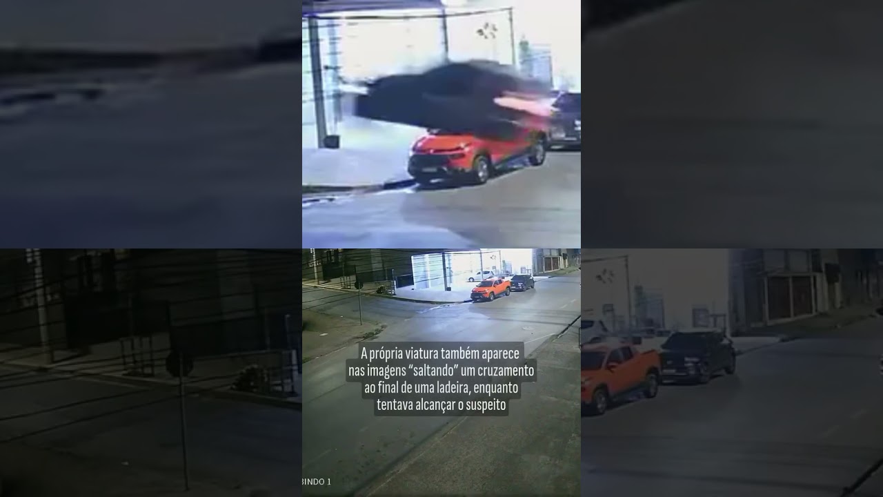 Viatura e carro furtado voam em perseguição policial em BH veja vídeo