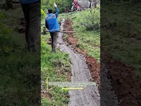 A brilliant idea for concreting on a slope