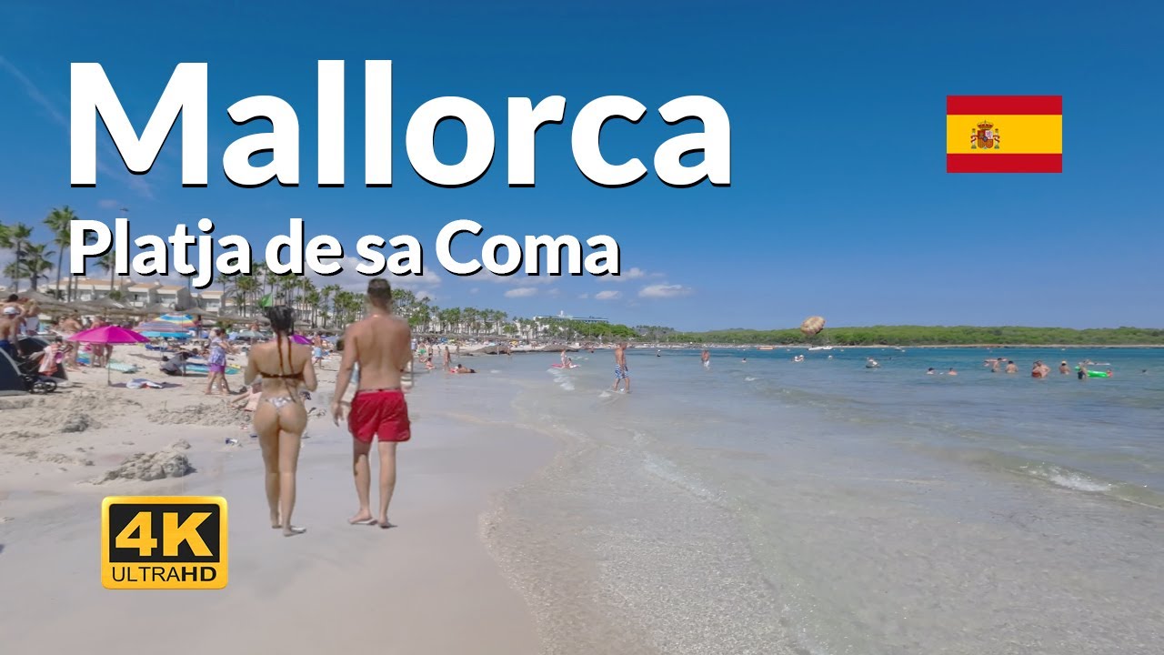 Platja de sa Coma Beach Walk Mallorca 4K Balearic Islands Spain 🇪🇸