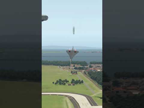 Concorde dropping bombs from behind, simulation