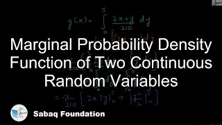Marginal Probability Density Function of Two Continuous Random Variables