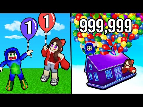 ROBLOX We make the HOUSE FLY Through BALLOONS ft @AyushMore  @EktaMore