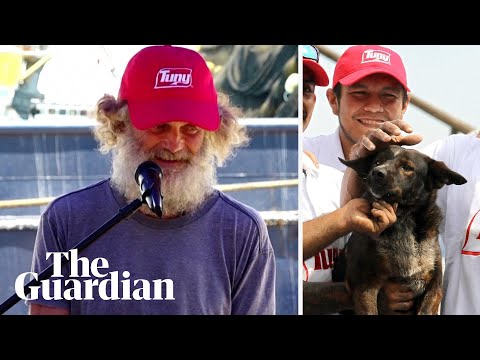 Australian sailor 'so grateful' for rescue after three months adrift off Mexico with dog