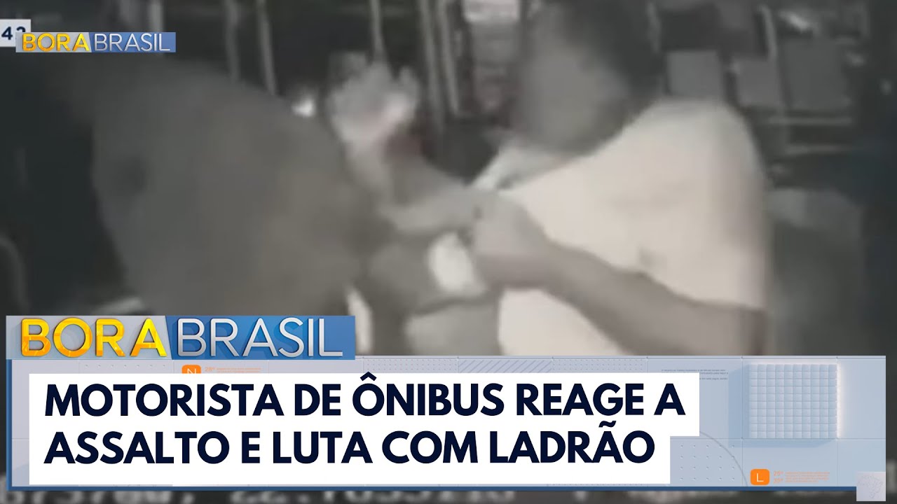 Motorista de ônibus reage a assalto e luta com ladrão