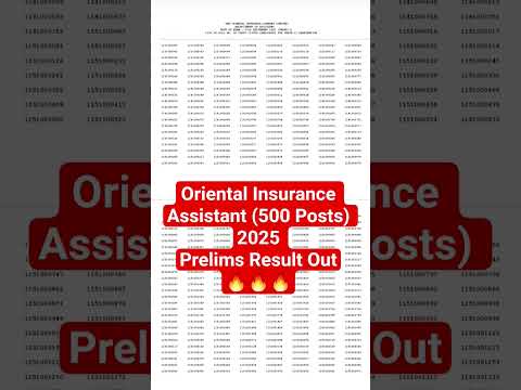 Oriental Insurance Assistant (500 Posts) 2025 Prelims Result Out🔥🔥🔥|| #oicl #assistant #2025