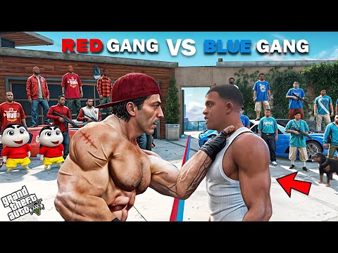 Franklin Blue Gang VS Shinchan Red Gang Ultimate Face Off In GTA 5!