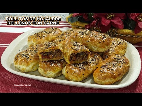 ROLLITOS DE HOJALDRE RELLENOS CON CARNE PARA LAS NAVIDADES FANTÁSTICOS