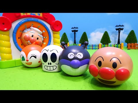 アンパンマンおもちゃ手さぐりボックス♪箱に入ったアンパンマン、ばいきんまんがおっきなアンパンマンマスコット、ぴょこぴょこ、コロロンだまに変身するよ♪ドキンちゃん、ジャムおじさんもいるよ♪