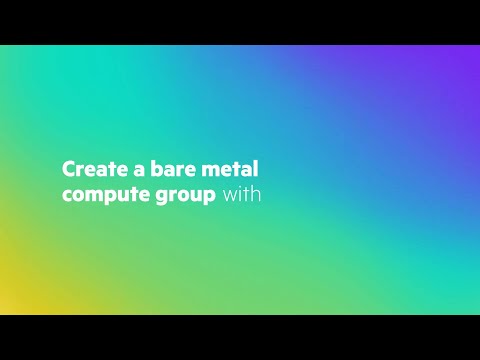 Create a bare metal compute group with HPE GreenLake for Private Cloud Enterprise
