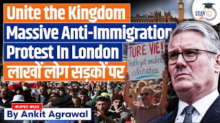1.5 Lakh People attend massive anti-immigration march in London | Ankit Agrawal Study IQ