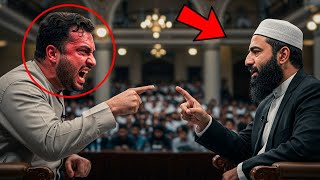 أقوى مناظرة شرسة بين ملحد حاد الذكاء وشيخ مسلم!! قصف جبهته