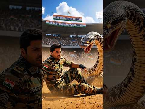 Brave indian soldier took down the wild  snake 🐍 #ai #army #shorts