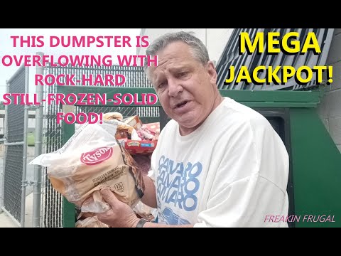 MASSIVE HAUL! HUNDREDS OF $$ OF FROZEN CHICKEN & SALMON RESCUED!  NEVER SEEN ANYTHING LIKE IT Part 1