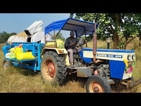 Swaraj 843 XM Tractor Going To Paddy Thresher Work In Village | Paddy Thresher | Tractor Cartoon