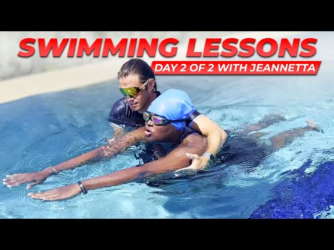 How to Swim with Jonny Rocket | Jeanette Learns to Swim in 2 Days! | Adult Beginner Lessons