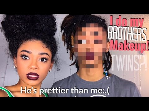 I DO MY BROTHERS MAKEUP! TWINS!? | jasmeannnn