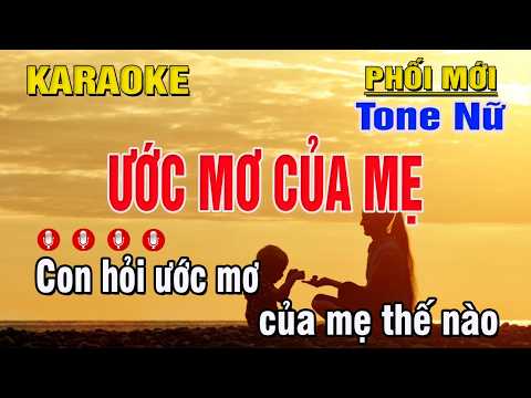 Ước Mơ Của Mẹ Karaoke Tone Nữ (G#) Beat Chuẩn – Trung Hiếu Karaoke
