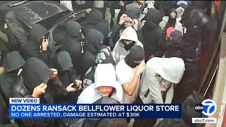 Masked group ransacks Bellflower liquor store during street takeover