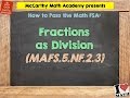 Mastering Fractions as Division for the Math FSA