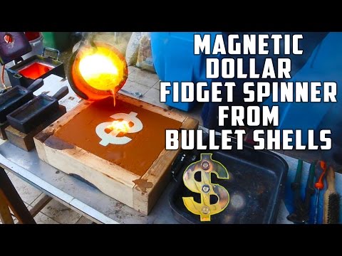 Casting Brass Dollar Fidget Spinner from Bullet Shells