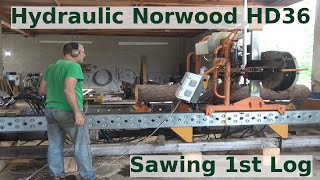 Fully Hydraulic Norwood HD36 Sawmill First Time Sawing