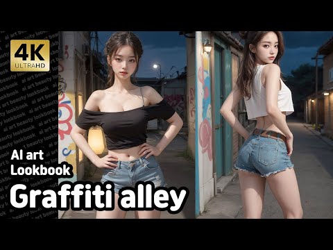 4k Fashion ai art | Graffiti alley Lookbook | 그래피티 골목 룩북