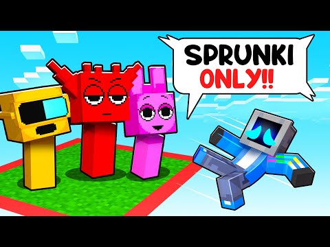 Locked on ONE CHUNK with SPRUNKI in Minecraft!