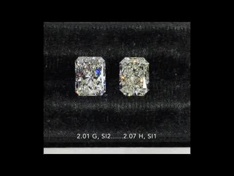 2.01-2.07 Ct Radiant Cut diamonds G-H color