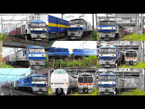 2026,8,27 貨物列車いろいろいっぱい29本 踏切に響く大迫力モーター音と豪快ジョイント音‼汽笛‼ ゲリラ豪雨の木曽川駅を爆走する貨物列車たち ホイッスルから水しぶき‼
