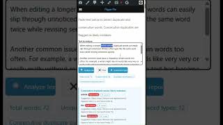 Find duplicate words & repeated words in text and easily have them flagged for review.  #texttool