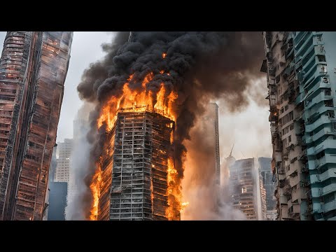 Massive fire in city of 9 million engulfs residential skyscrapers in China