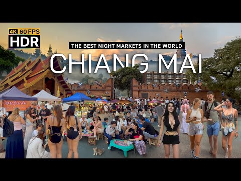🇹🇭 4K HDR | The best night markets in the world - Walking Tha Phae Chiang Mai Thailand 2025