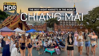 🇹🇭 4K HDR | The best night markets in the world - Walking Tha Phae Chiang Mai Thailand 2025