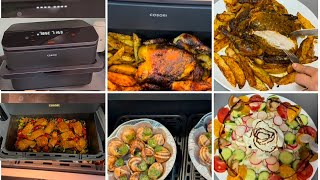 Idées Recettes avec Air Fryer Cosori  10L (twinfry) saumon sauté légumes /poulet rôti / potatoes…