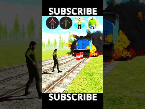 🚆 All Characters vs Train Challenge | Indian Bike Driving 3D #shorts
