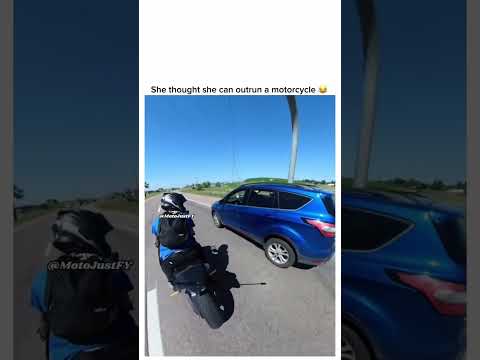 She thought she can outrun a motorcycle️ (Part 2) #bikelife #shorts #motorcycle