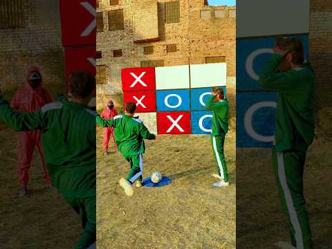 Big! TIC-TAC-TOE with Football⚽ on Wall🧱 #shorts