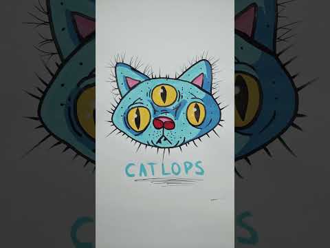Drawing 3-eyed cyclops cat