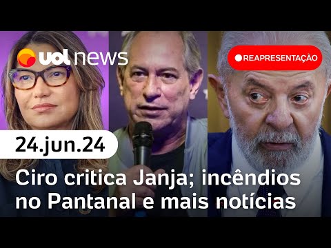 Lula e FHC; Ciro Gomes critica Janja; incêndios no Pantanal l Reapresentação | UOL News 2ª Edição