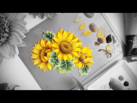 Watch a Sunflower Bloom Under My Brush acrylic painting of flowers