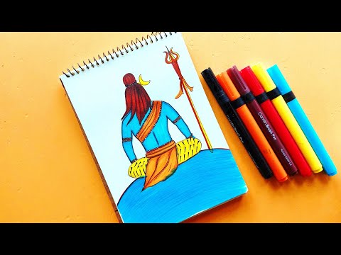 shivratri shiva drawing with colour | Mahadev drawing | bholenath drawing | shiva drawing