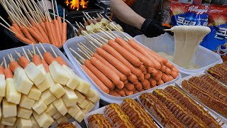 핫도그 끝판왕! 시장 골목 매장에서 하루 500개씩 팔리는? 역대급 치즈 핫도그 / King Size Sausage Cheese Hotdog / korean street food