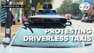 YouTube video thumbnail: Dozens Rally Urging DC Council not to Allow Driverless Robotaxis