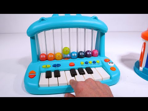 टॉडलर्स के लिए लर्निंग वीडियो - हिप्पो टॉय पियानो और शेप मैच के साथ रंग, आकृतियाँ और संख्याएँ सीखें!