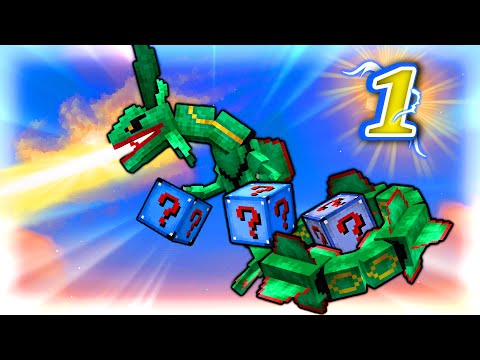 Minecraft Cobblemon Lucky Block Island - RAYQUAZA'S RETRO REVIVAL! - Episode 1 (Minecraft Pokemon)