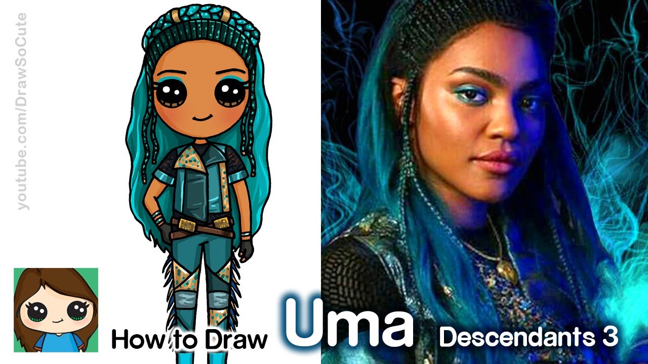 How to Draw Uma Disney Descendants 3