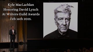 Kyle MacLachlan honoring an award for David Lynch at the Writers Guild Awards 16th February, 2025.