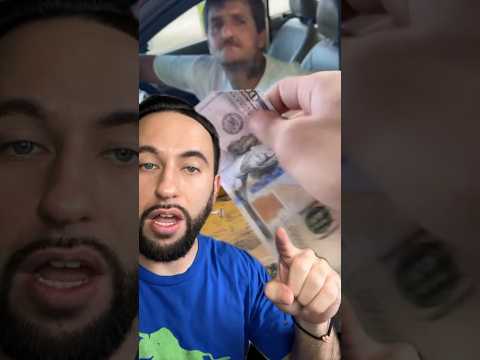 $100 bill rip, drive thru prank! #hundred #dollars #drivethrupranks #money #shorts