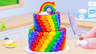 ASMR Miniature Cake Recipe❤️So Yummy Mini Rainbow Chocolate Cake Dessert Decorating